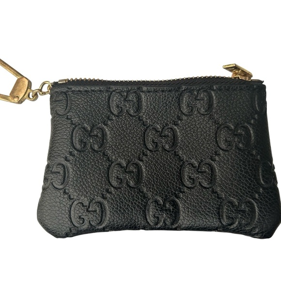 Gucci Black Textured Leather Pouch - Picture 3 of 5